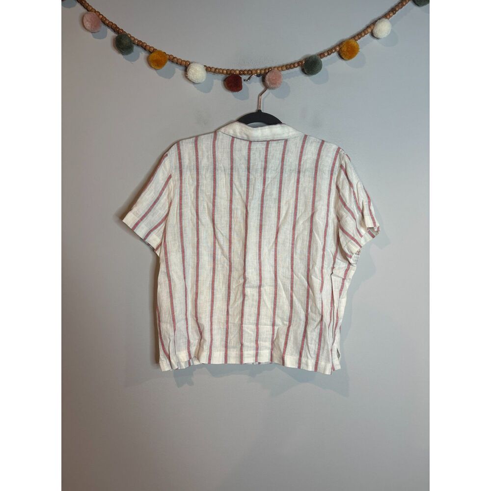 Universal Thread linen blend striped button down top - Picture 2 of 5